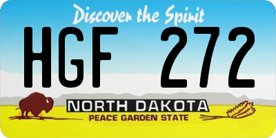 ND license plate HGF272