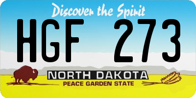 ND license plate HGF273