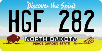 ND license plate HGF282