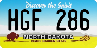 ND license plate HGF286