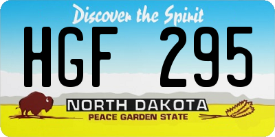 ND license plate HGF295