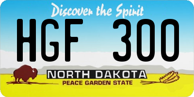 ND license plate HGF300