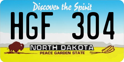 ND license plate HGF304