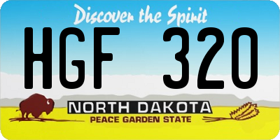 ND license plate HGF320