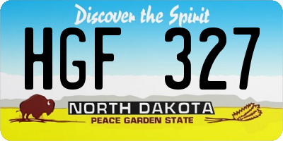 ND license plate HGF327