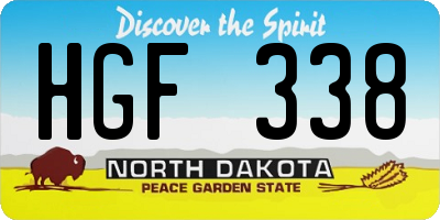 ND license plate HGF338