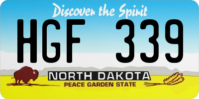 ND license plate HGF339