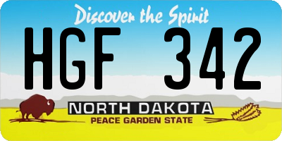 ND license plate HGF342