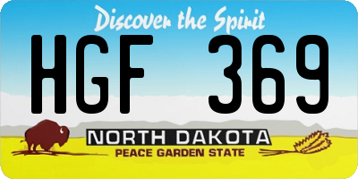 ND license plate HGF369