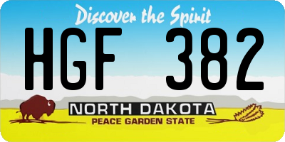 ND license plate HGF382