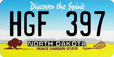 ND license plate HGF397