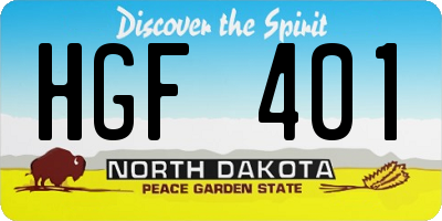 ND license plate HGF401