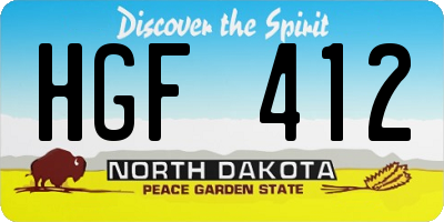 ND license plate HGF412