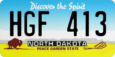 ND license plate HGF413