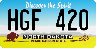 ND license plate HGF420