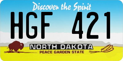 ND license plate HGF421