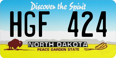 ND license plate HGF424