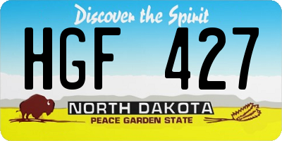 ND license plate HGF427