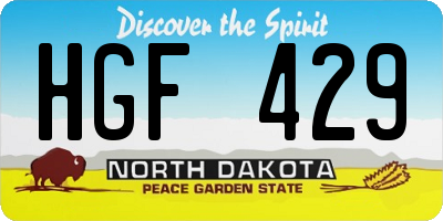 ND license plate HGF429