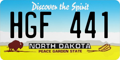 ND license plate HGF441