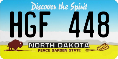 ND license plate HGF448