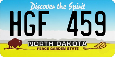 ND license plate HGF459