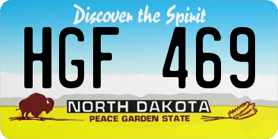 ND license plate HGF469
