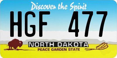 ND license plate HGF477