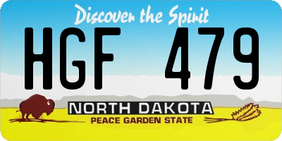 ND license plate HGF479