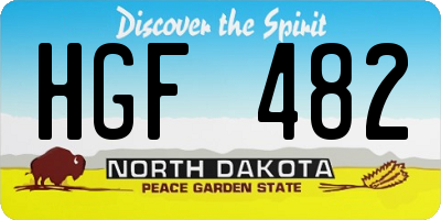 ND license plate HGF482