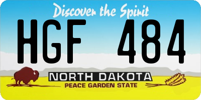 ND license plate HGF484