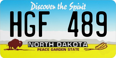 ND license plate HGF489