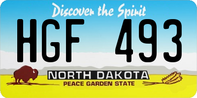 ND license plate HGF493