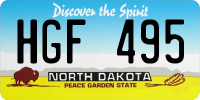 ND license plate HGF495