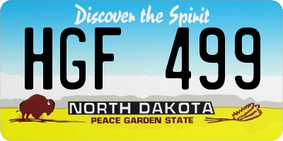 ND license plate HGF499