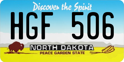 ND license plate HGF506