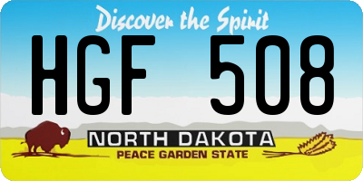 ND license plate HGF508