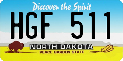 ND license plate HGF511
