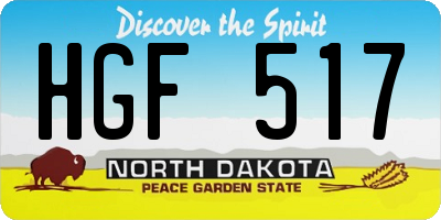 ND license plate HGF517