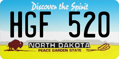 ND license plate HGF520