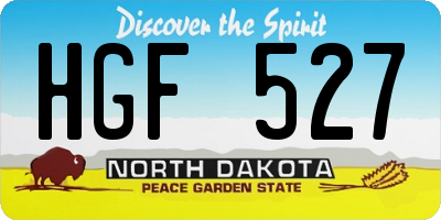 ND license plate HGF527