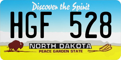ND license plate HGF528