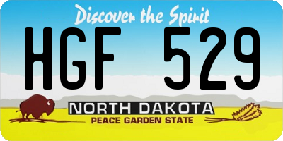 ND license plate HGF529