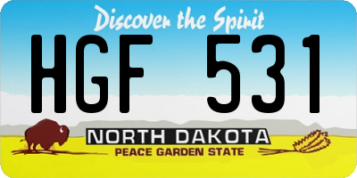 ND license plate HGF531