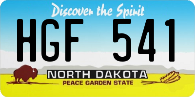 ND license plate HGF541