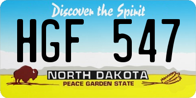 ND license plate HGF547