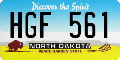 ND license plate HGF561