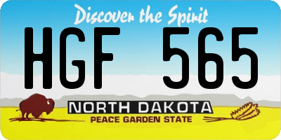 ND license plate HGF565