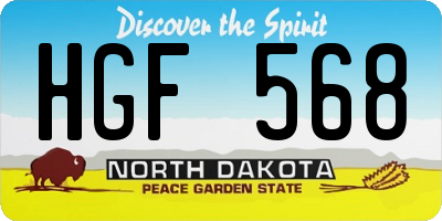ND license plate HGF568