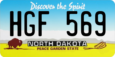 ND license plate HGF569